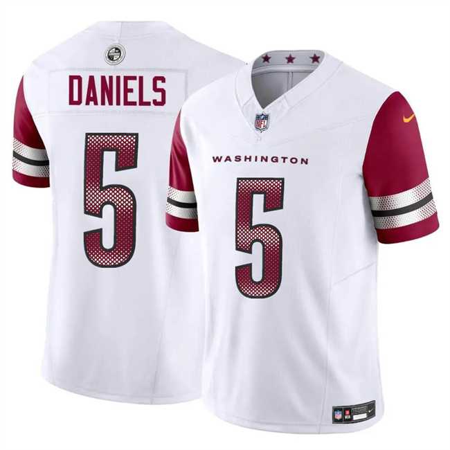 Men & Women & Youth Washington Commanders #5 Jayden Daniels White 2024 Draft F.U.S.E Vapor Limited Stitched Jersey->washington commanders->NFL Jersey